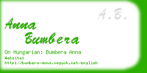 anna bumbera business card